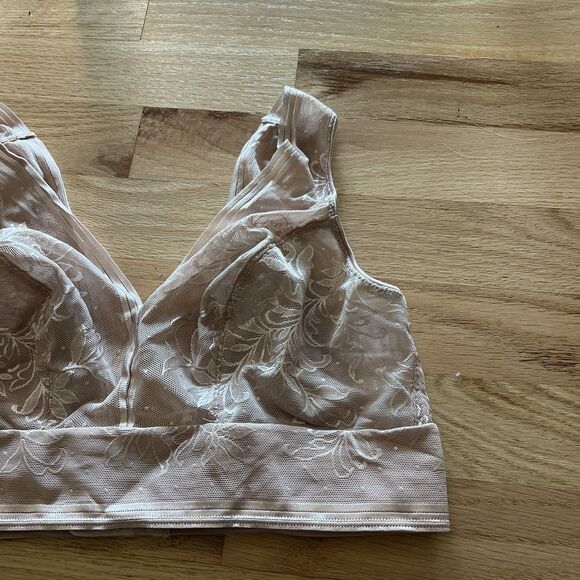 Wacoal Net Effect Bralette Style 810340 Size 34 Rose Dust Modest Support‎ Sheer - Picture 7 of 11